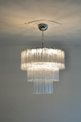 Aurora Lustre Blanc Tubes Superposés
