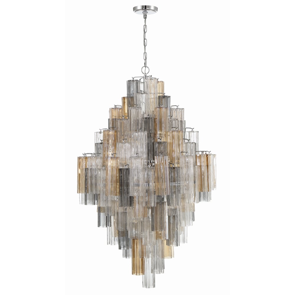 Zenith Lustre en Tube de Verre Superposé Ambrer