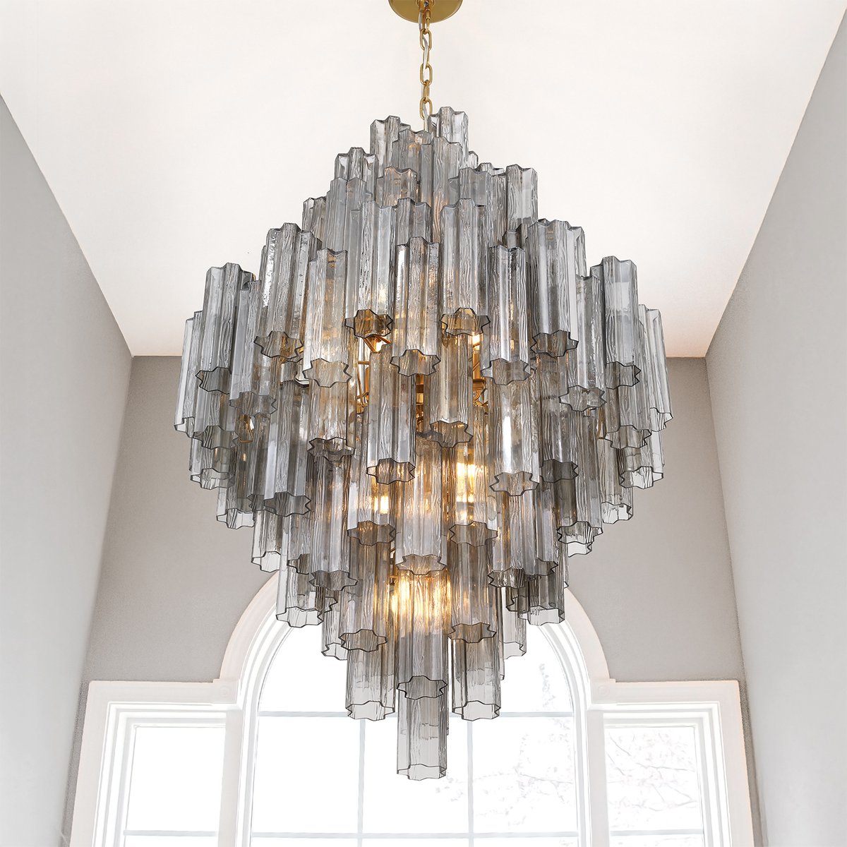 Zenith Lustre en Tube de Verre Superposé Ambrer