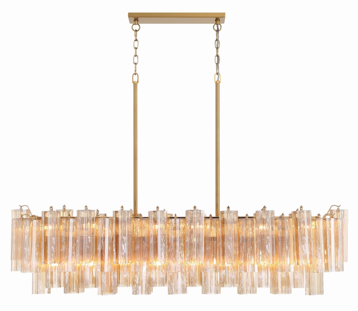 Sylva Lustre en Tube de Verre Superposé Ambre