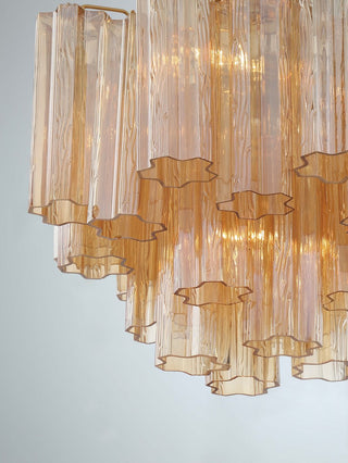 Lustra Lustre en Tube de Verre Superposé Ambre