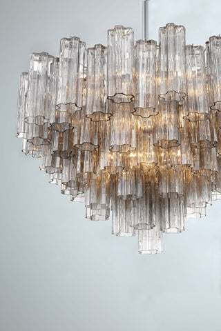 Lustra Lustre en Tube de Verre Superposé Ambre