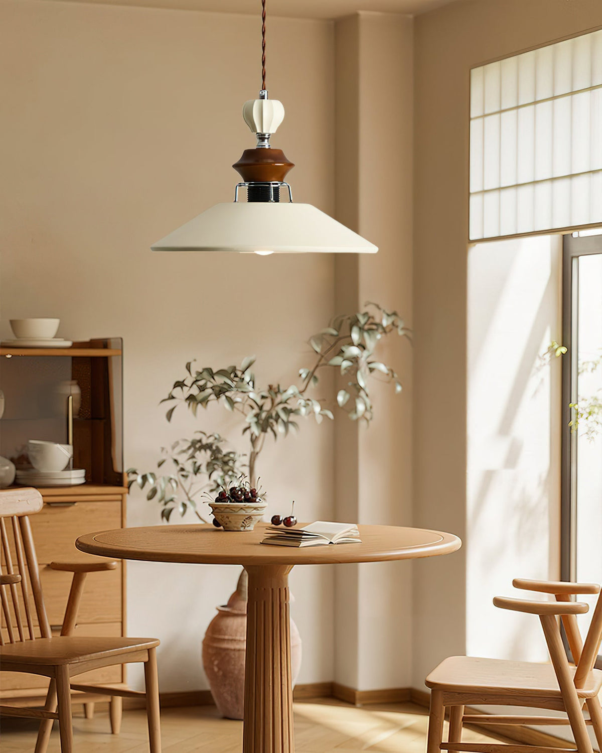 View of the Adelaide Pendant Light from below, showing the bulb fixture.
