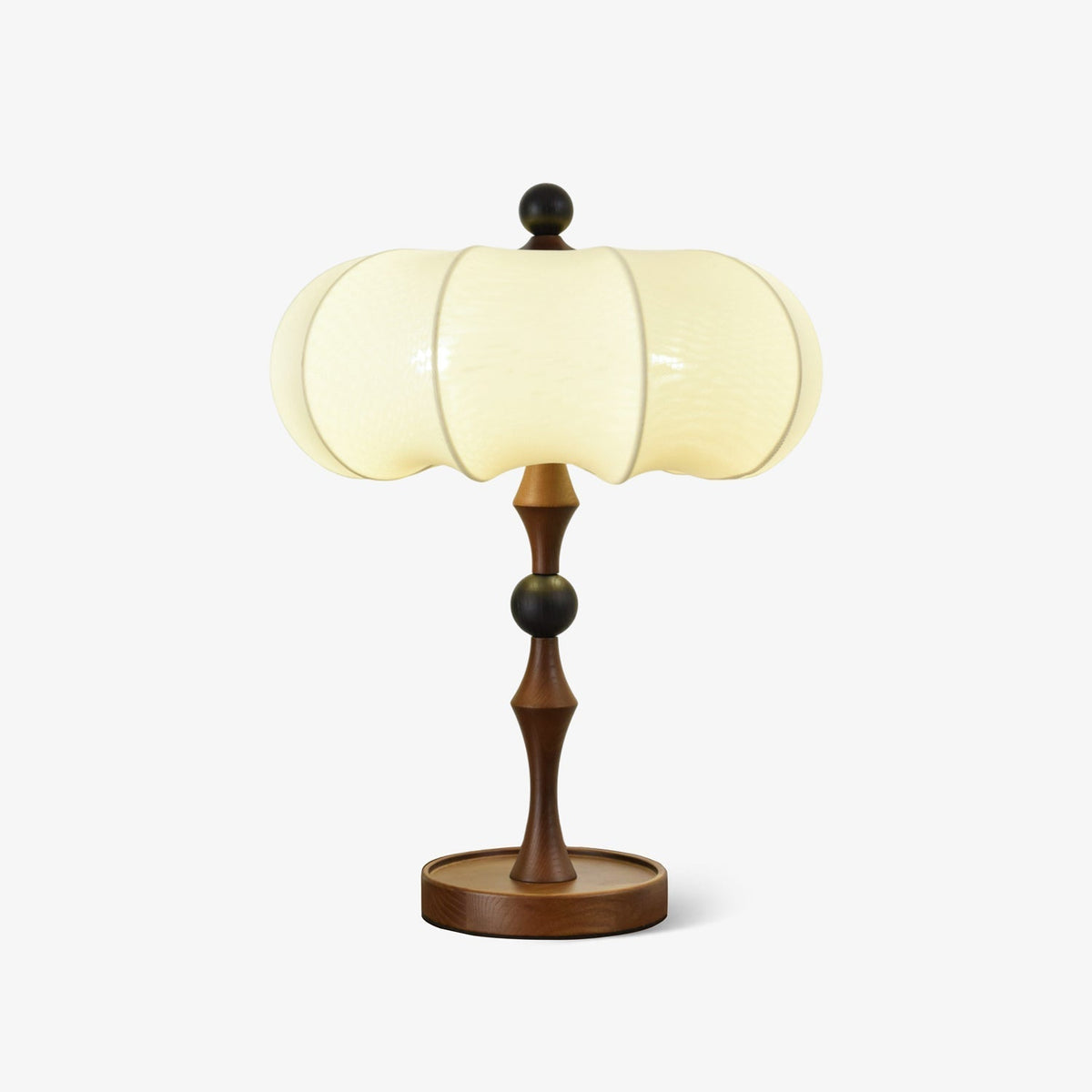 Lumae Lampe de Table en Bois Et Tissu Rétro