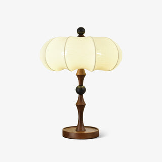 Lumae Lampe de Table en Bois Et Tissu Rétro