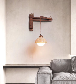 Adjustable Travertine Dome Wall Sconce-Neutral Decor