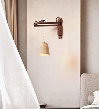 Adjustable Travertine Dome Wall Sconce-Neutral Decor