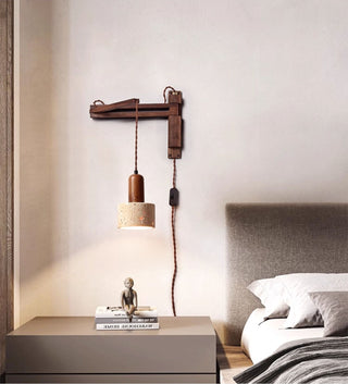 Adjustable Travertine Dome Wall Sconce-Neutral Decor