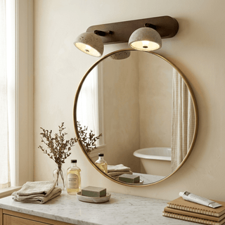 Adjustable Travertine Dome Vanity Light-Neutral Decor