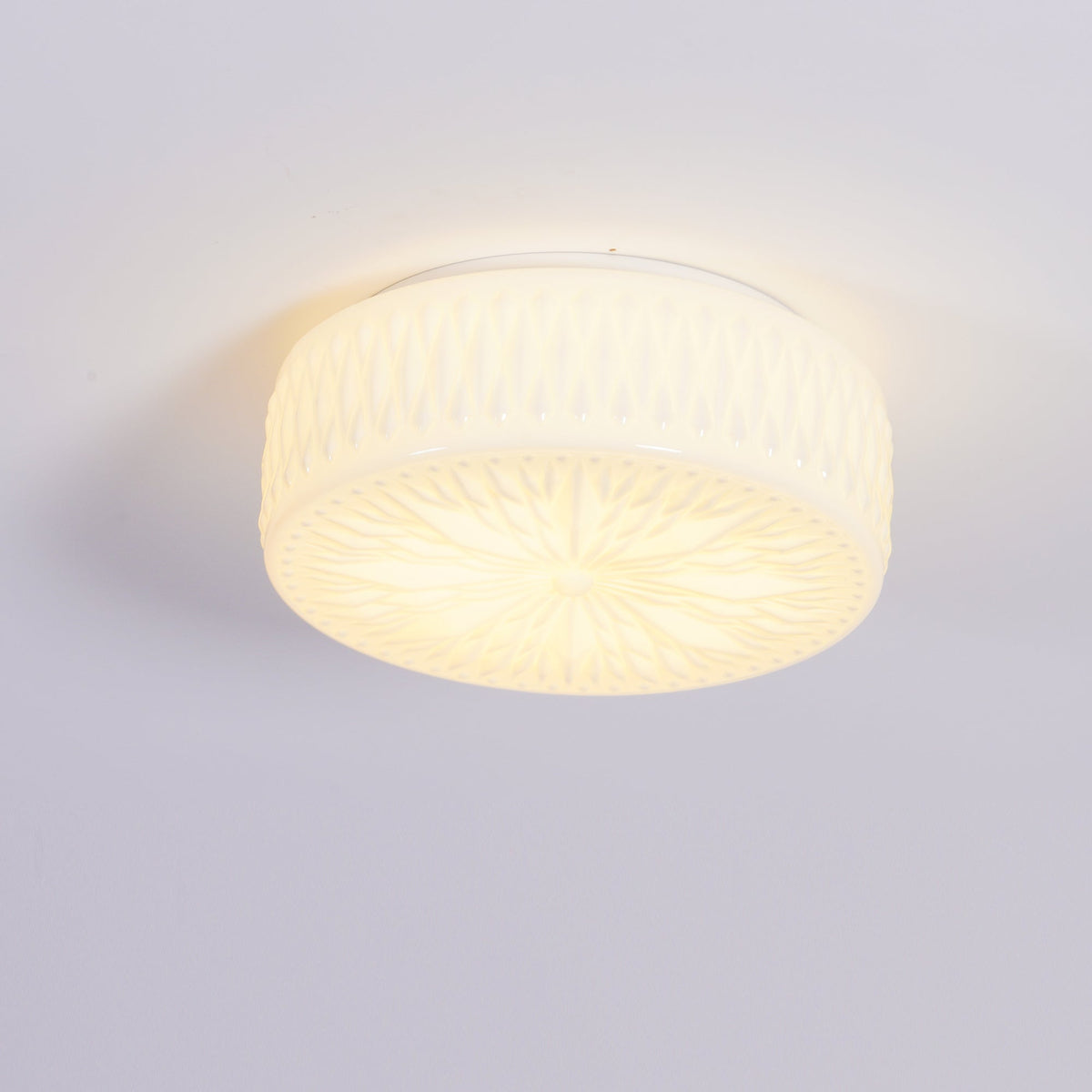 Kelleira Plafonnier en Verre à Abat-jour Moderne Lune