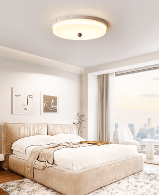 Aeon Travertine Orb Ceiling Light-Neutral Decor