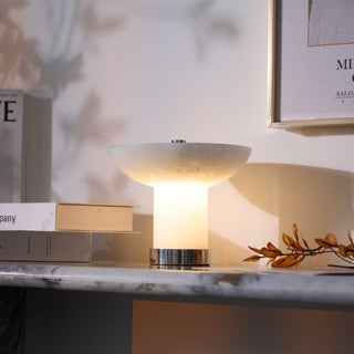 Eurnoran Lampe de Table en Albâtre à Forme de Champignon