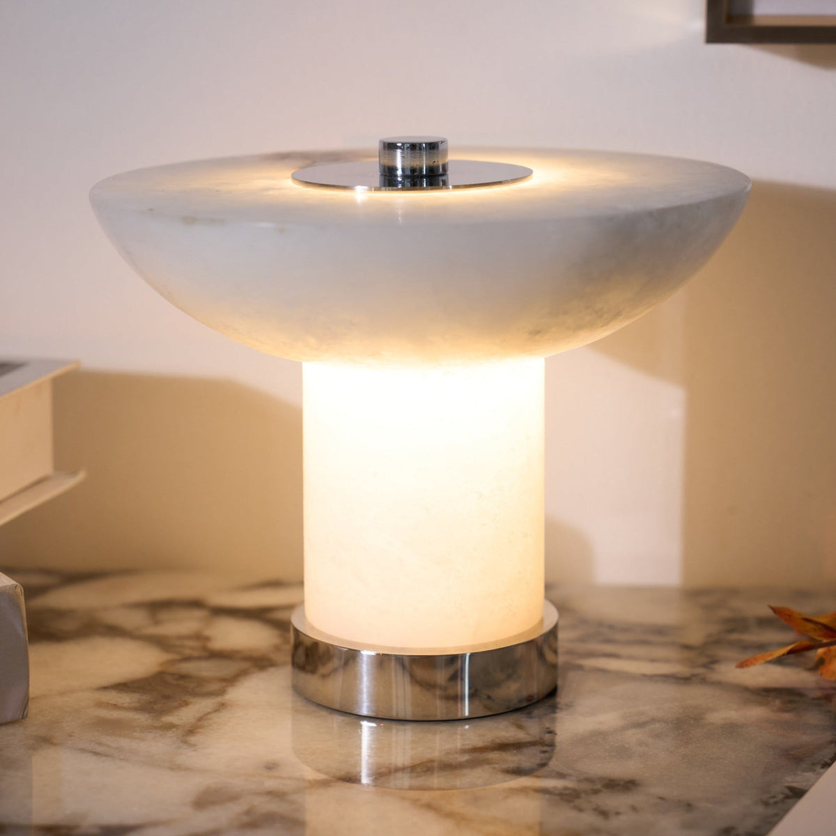 Eurnoran Lampe de Table en Albâtre à Forme de Champignon