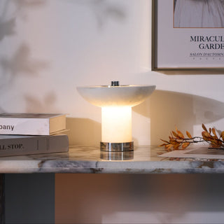 Eurnoran Lampe de Table en Albâtre à Forme de Champignon