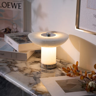 Eurnoran Lampe de Table en Albâtre à Forme de Champignon