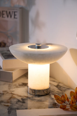 Eurnoran Lampe de Table en Albâtre à Forme de Champignon