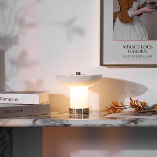 Eurnoran Lampe de Table en Albâtre à Forme de Champignon