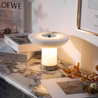 Eurnoran Lampe de Table en Albâtre à Forme de Champignon