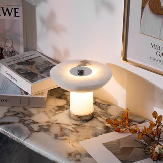 Eurnoran Lampe de Table en Albâtre à Forme de Champignon