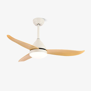 Ventilateur de plafond moderne Fia en bois avec lumière