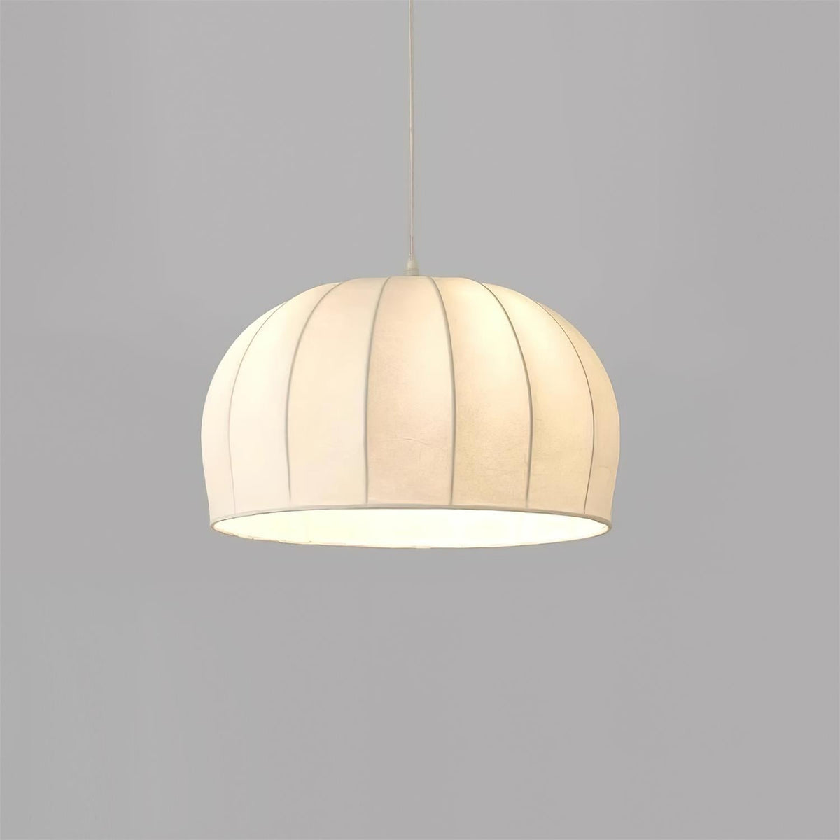 Nova White Fabric Dome Pendant Light-Neutral Decor