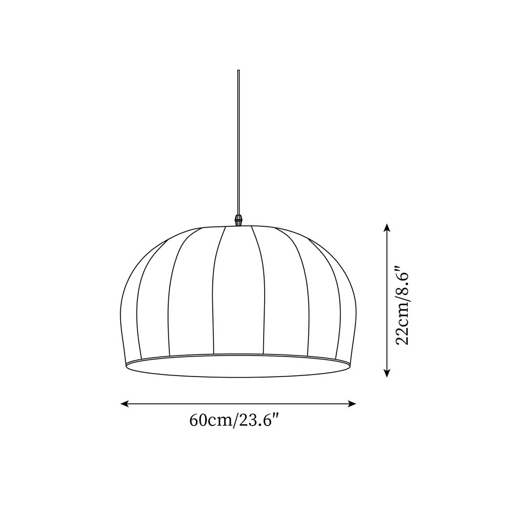 Nova White Fabric Dome Pendant Light-Neutral Decor