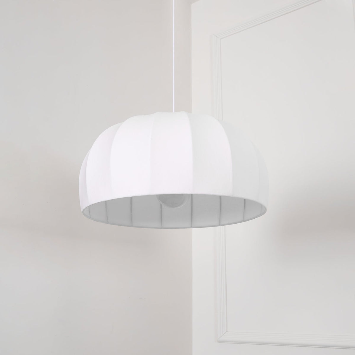 Nova White Fabric Dome Pendant Light-Neutral Decor