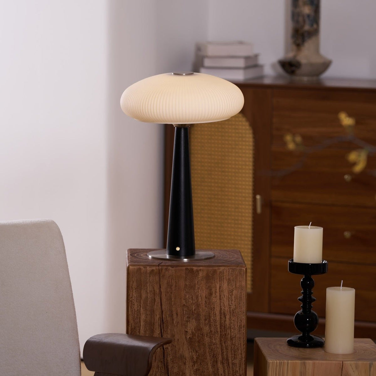 Glow Lampe de Table en Bois Minimaliste