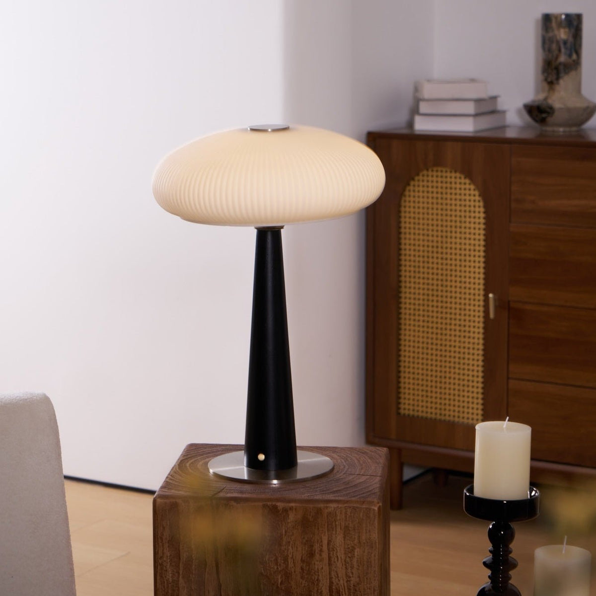 Glow Lampe de Table en Bois Minimaliste