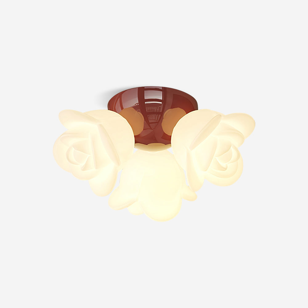 Ceiling Light Metal Canopy and PE Rose Shape Floral Artistic Accent-Neutral Decor
