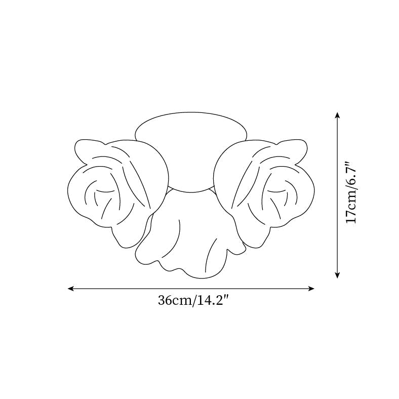 Ceiling Light Metal Canopy and PE Rose Shape Floral Artistic Accent-Neutral Decor