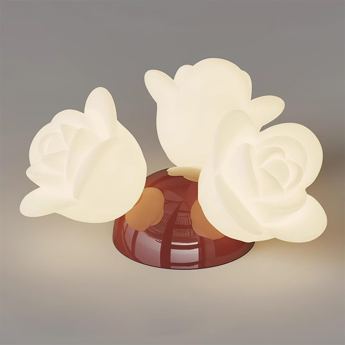 Ceiling Light Metal Canopy and PE Rose Shape Floral Artistic Accent-Neutral Decor