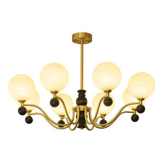 Ershaan Lustre Sphérique Vintage en Laiton et Bois