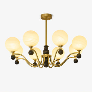 Ershaan Lustre Sphérique Vintage en Laiton et Bois