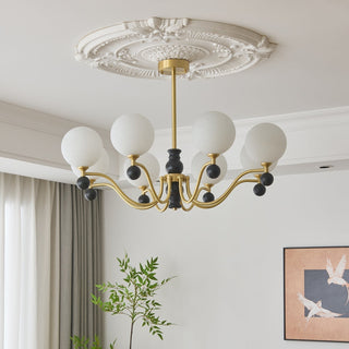 Ershaan Lustre Sphérique Vintage en Laiton et Bois