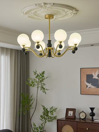 Ershaan Lustre Sphérique Vintage en Laiton et Bois
