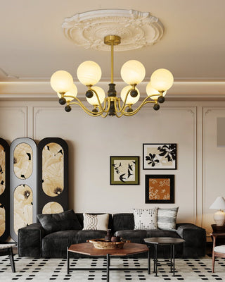 Ershaan Lustre Sphérique Vintage en Laiton et Bois