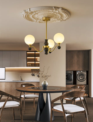 Ershaan Lustre Sphérique Vintage en Laiton et Bois