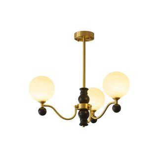 Ershaan Lustre Sphérique Vintage en Laiton et Bois
