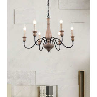 Afralia Lustra Lustre Bois Industriel Moderne