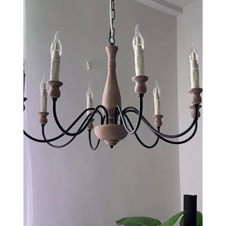 Afralia Lustra Lustre Bois Industriel Moderne