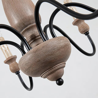Afralia Lustra Lustre Bois Industriel Moderne