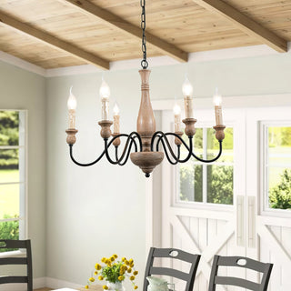 Afralia Lustra Lustre Bois Industriel Moderne