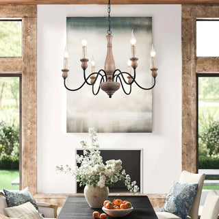 Afralia Lustra Lustre Bois Industriel Moderne