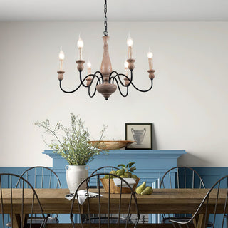 Afralia Lustra Lustre Bois Industriel Moderne