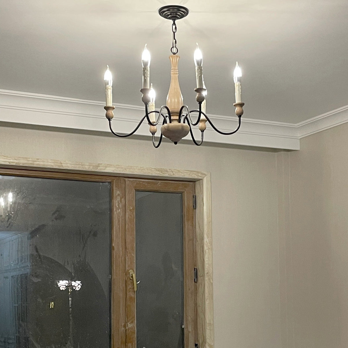 Afralia Lustra Lustre Bois Industriel Moderne