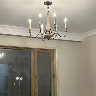 Afralia Lustra Lustre Bois Industriel Moderne