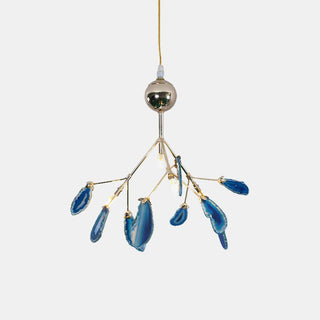 Lustra Lustre Feuille Colorée Bras Dorés