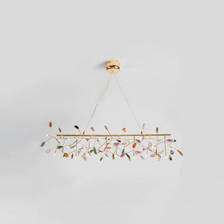 Lustra Lustre Feuille Colorée Bras Dorés