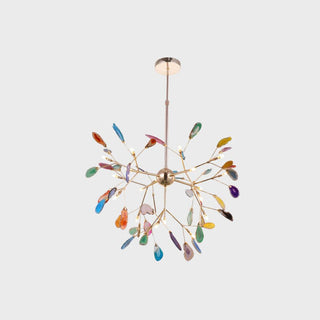 Lustra Lustre Feuille Colorée Bras Dorés